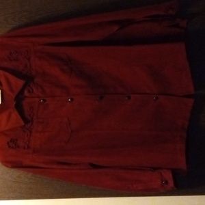 NAPA VALLEY WOMAN BURGUNDY SUEDE SHACKET 2X